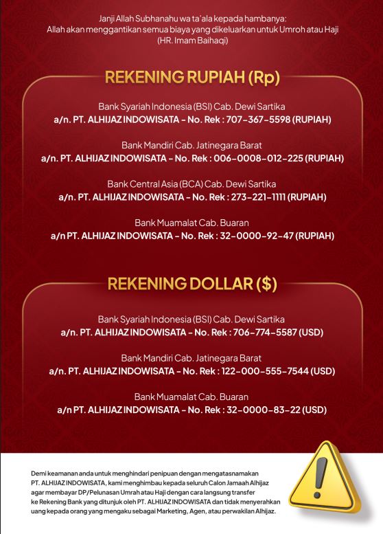 NOMOR REKENING ALHIJAZ