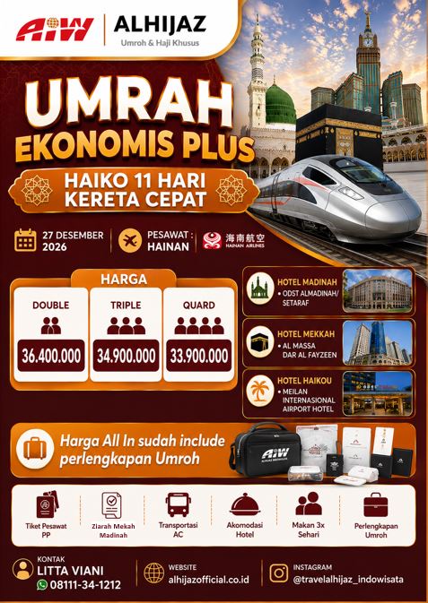 umroh plus haiko kereta cepat desember 2026