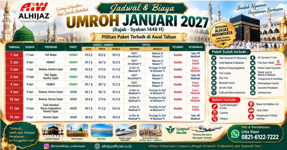 PAKET UMROH JANUARI 2027